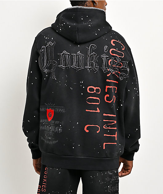 Cookies Gold Rush Splatter Black Heavyweight Zip Hoodie