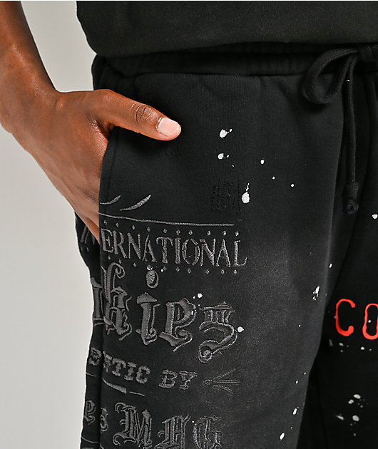Cookies Gold Rush Splatter Black Sweat Shorts