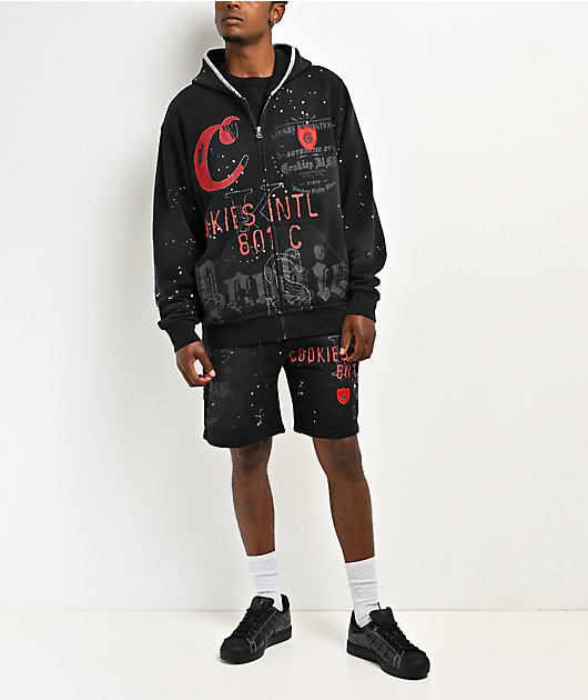 Cookies Gold Rush Splatter Black Sweat Shorts