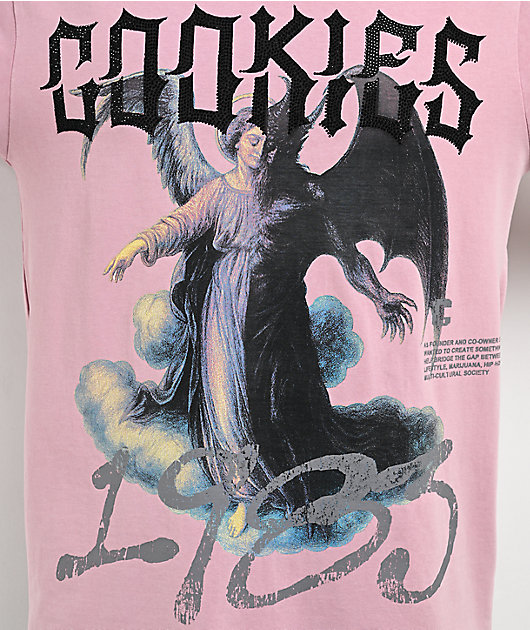Cookies Heaven Or Hell Fallen Angel Pink Knit T-Shirt