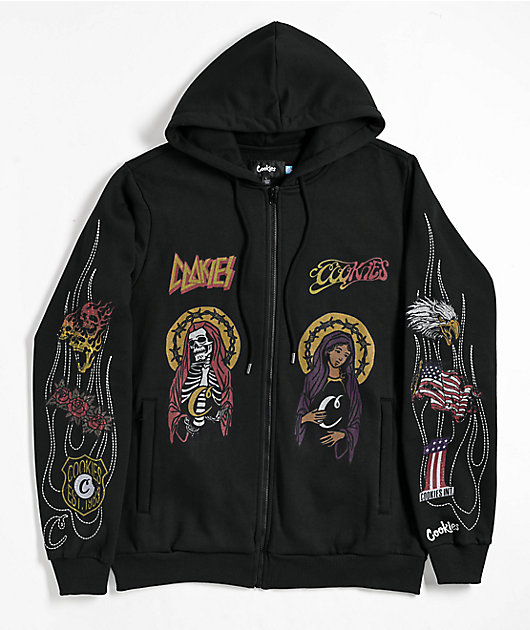 Cookies ブラック パーカー M Cookies Chenille Black & Multicolor Zip Hoodie | Zumiez