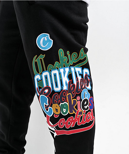Cookies Pack Talk Fleece Paneled Black Sweatpants – Fresh Society