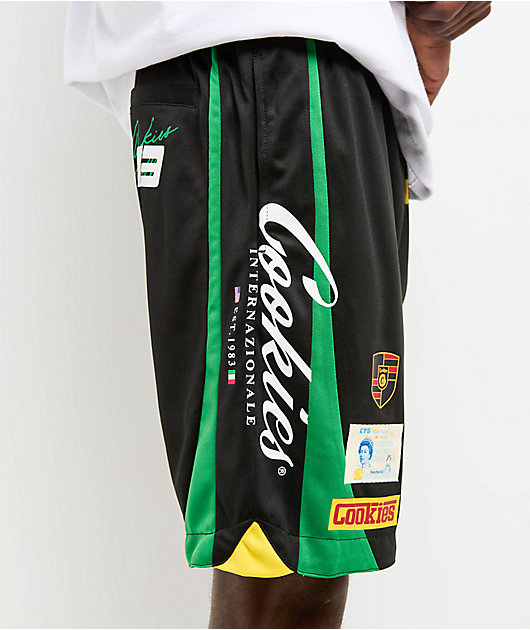 Cookies Lake Como Black & Green Mesh Shorts