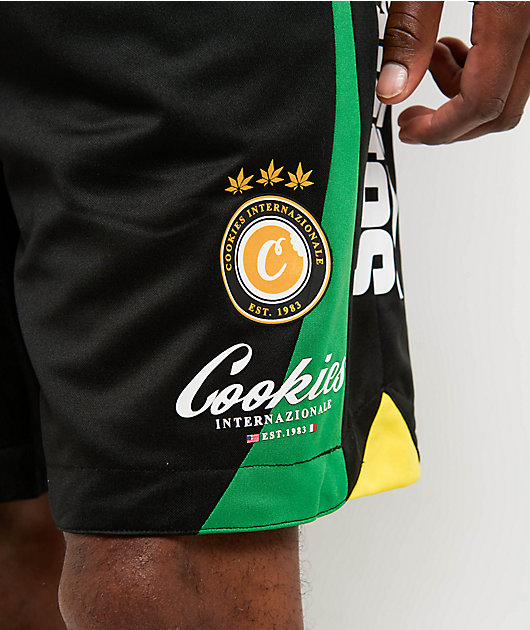 Cookies Lake Como Black & Green Mesh Shorts