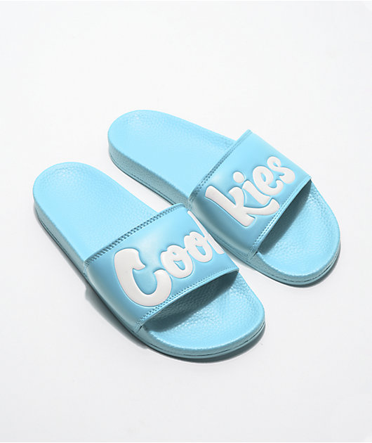 Cookies Original Mint Logo Blue Slide Sandals