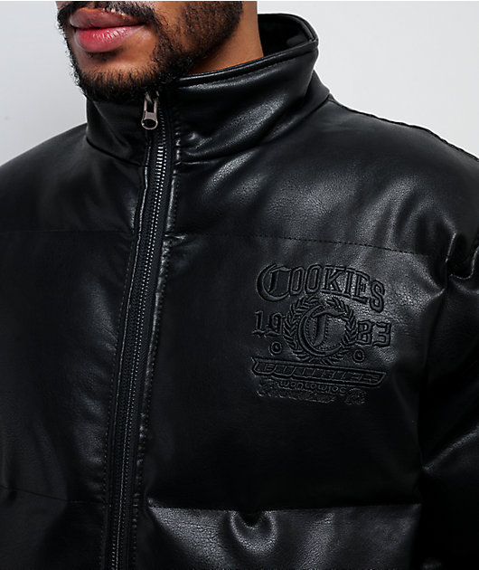 Cookies Paradise City Black Vegan Leather Puffer Jacket | Zumiez