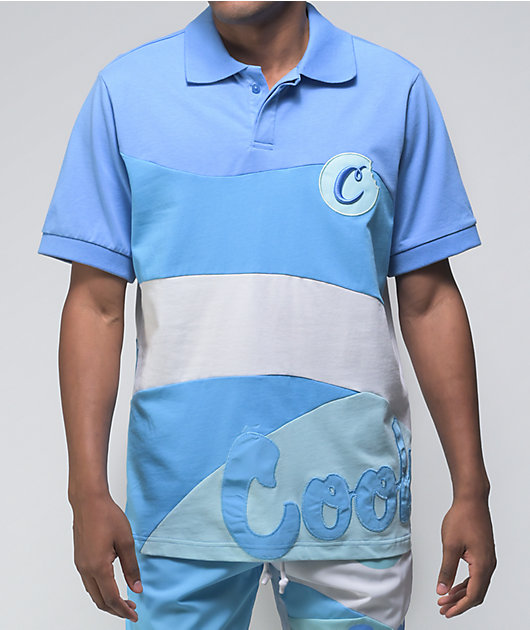 Cookies Primavera Light Blue Polo Shirt, Baby Blue And White Rugby Shirt