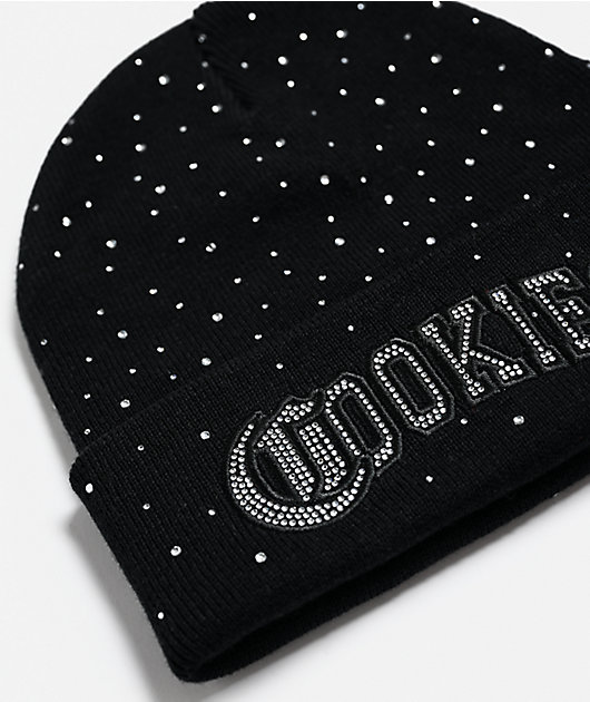 Cookies Rhinestone Black Beanie