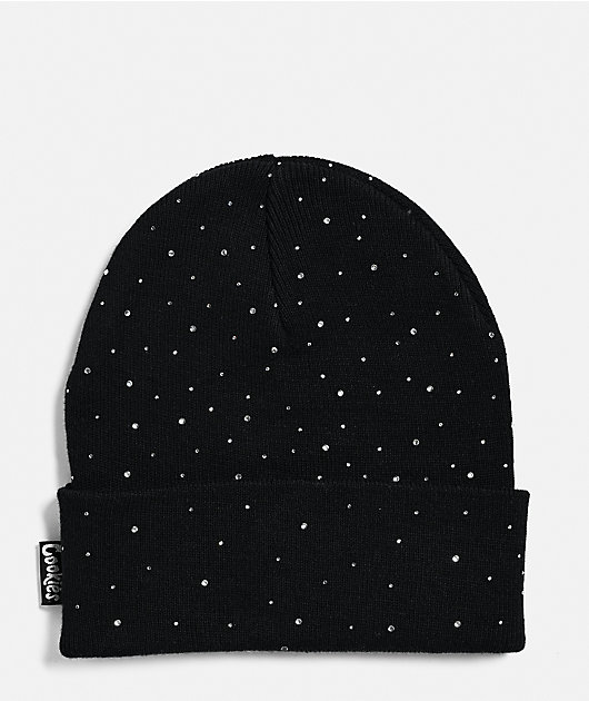 Cookies Rhinestone Black Beanie