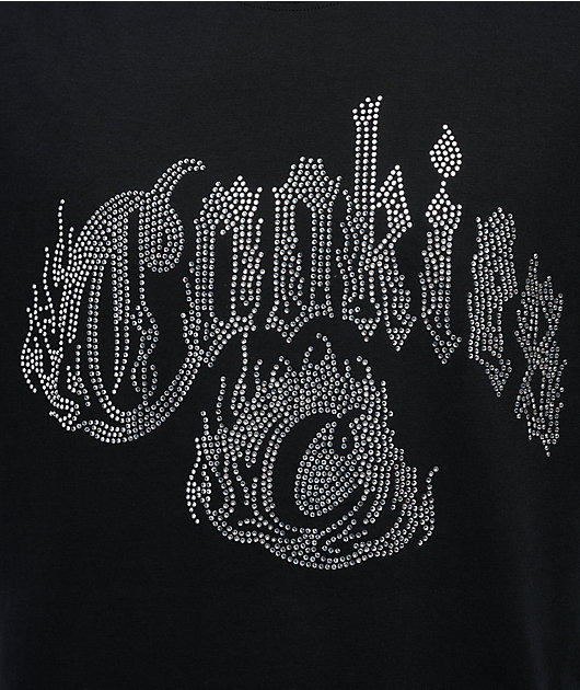 Cookies Rhinestone World On Fire Black T-Shirt | Zumiez