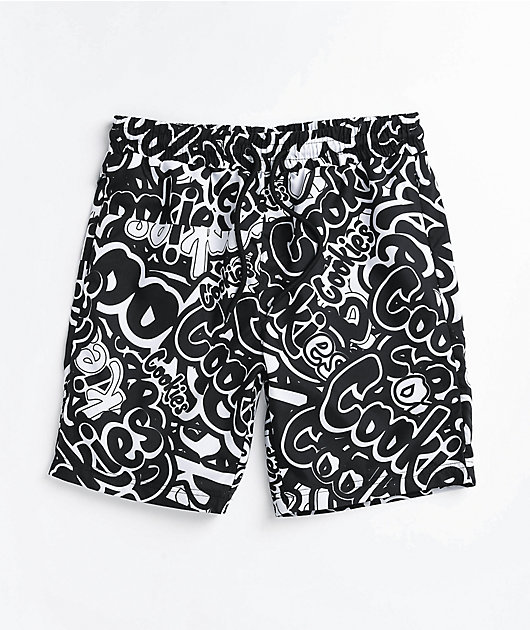 Cookies Stack It Up Black & White Board Shorts