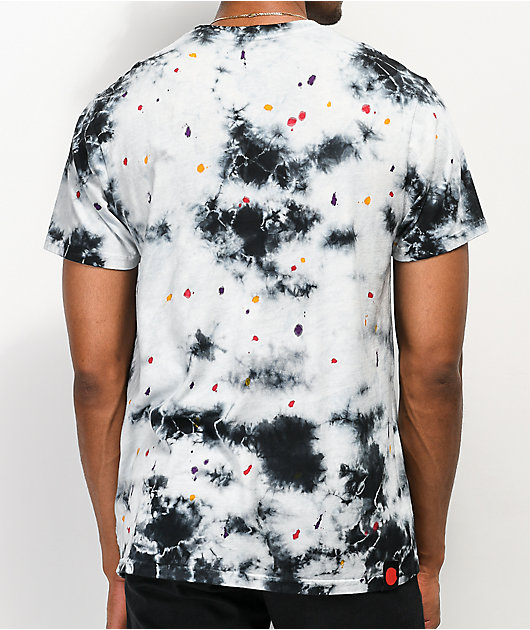 Cookies Storm Drip Black & White Tie Dye T-Shirt | Zumiez