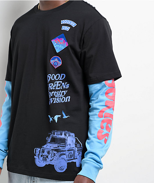 Cookies Tree Division Black 2fer Long Sleeve T-Shirt | Zumiez