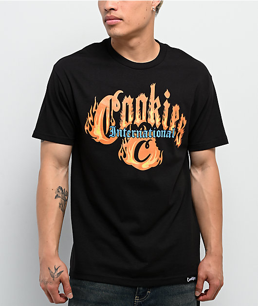 Cookies World On Fire Black T-Shirt