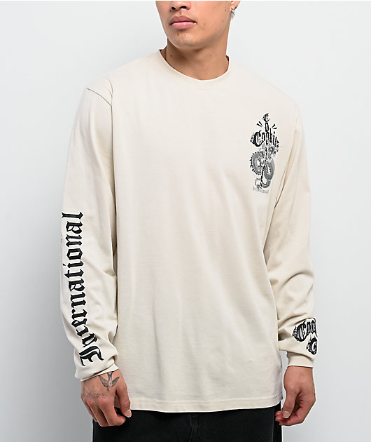 Cookies World On Fire Natural Long Sleeve T-Shirt