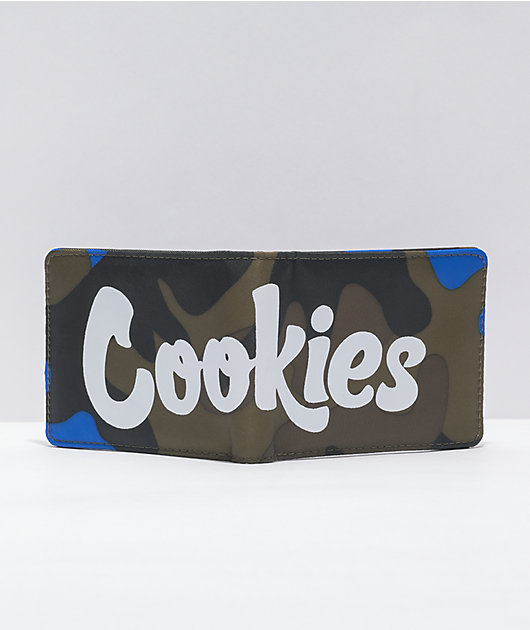 Cookies billetera plegable con camuflaje azul y verde