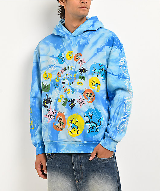 Cookies x Grateful Dead Spiral Bears Blue Tie Dye Hoodie