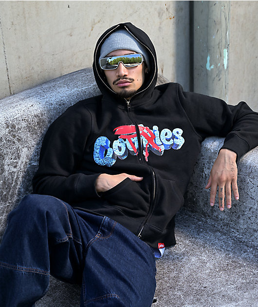 トップス Cookiekuulime Cookies x OTXBOYZ Wave Runner Black Zip Hoodie | Zumiez