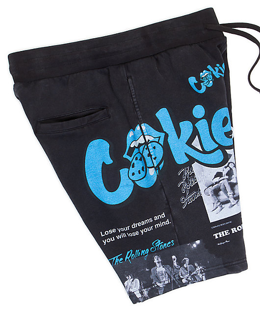 Cookies x The Rolling Stones Arch Black Sweat Shorts | Zumiez
