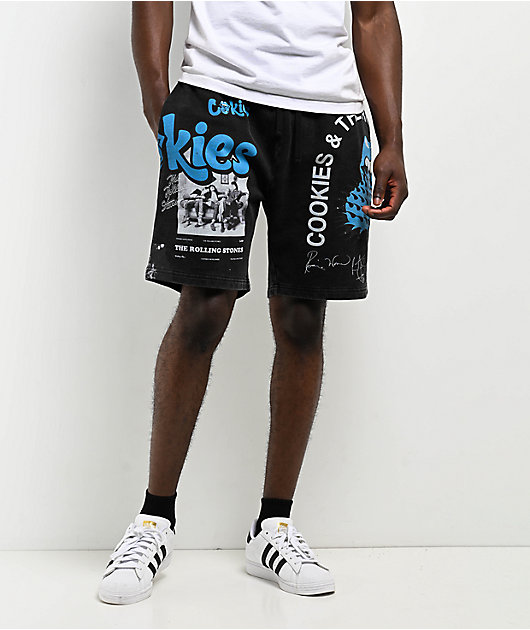 Cookies x The Rolling Stones Arch Black Sweat Shorts | Zumiez