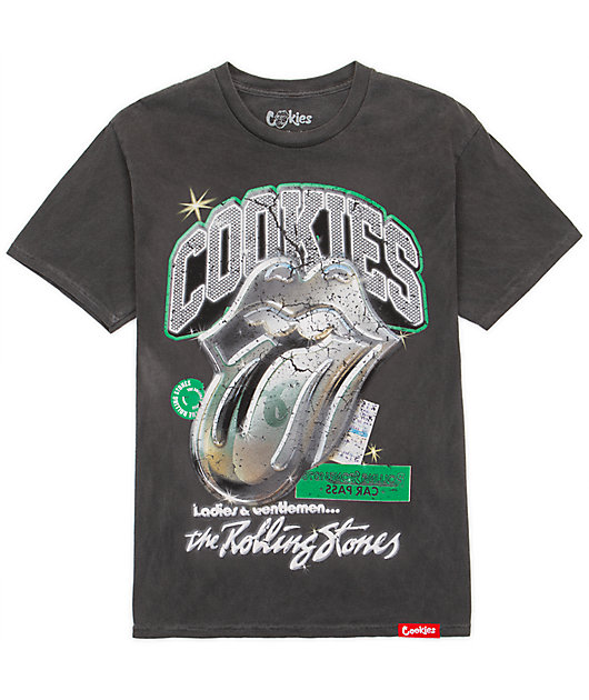 【Cookies】ローリングストーンズ Car Pass 黒 半袖Tシャツ Cookies x The Rolling Stones Car Pass Black T-Shirt | Zumiez