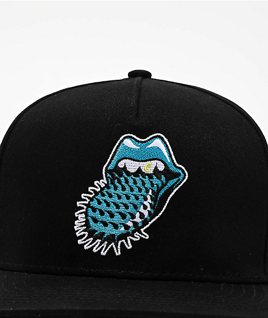 Cookies 大人気 キャップ OGミントタンローリングストーンズ Cookies x The Rolling Stones OG Mint Tongue Black Snapback