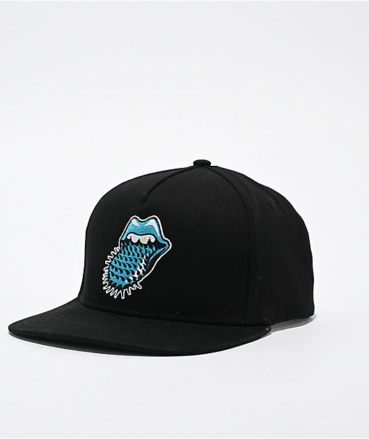 Cookies 米国人大人気 キャップ CKS x ローリングストーンズ Cookies x The Rolling Stones High Crown Black Snapback Hat