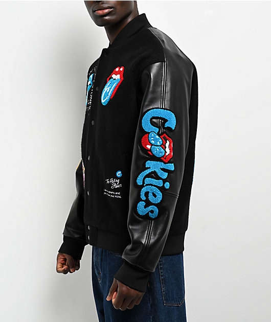 Cookies x The Rolling Stones Letterman Black Varsity Jacket Cookies x The Rolling Stones Letterman Black Varsity Jacket