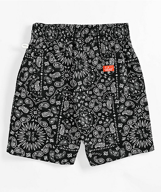 Cookman Black Paisley Shorts Zumiez