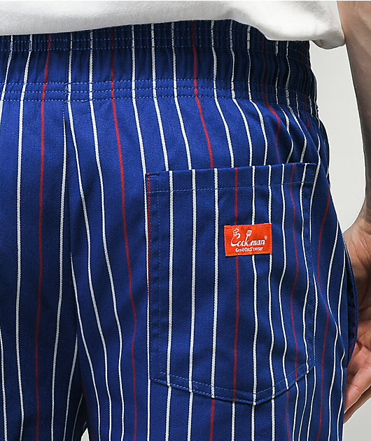 Cookman PBR Pantalones de chef con rayas azules