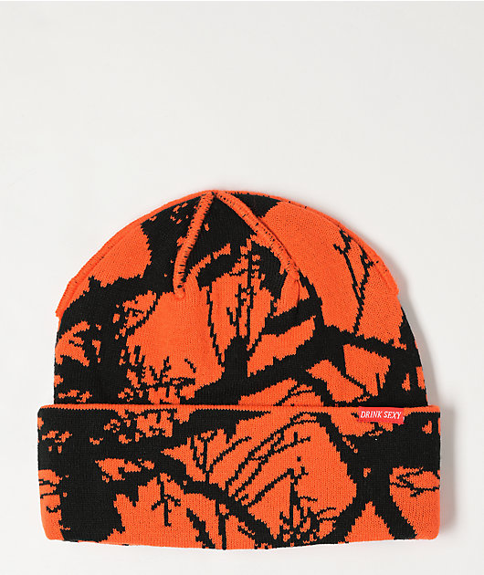 Corduroy Twig Camo Orange Beanie | Zumiez