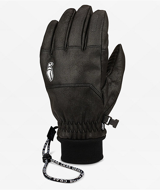 Crab Grab Chop Black 15K Snowboard Gloves | Zumiez