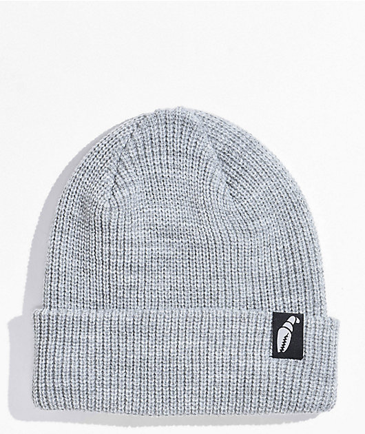 Crab Grab Claw Label Heather Grey Beanie