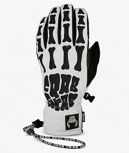 【CRAB GRAB】THE FIVE クラブグラブ グローブ 骸骨 Mサイズ Crab Grab Five Bones 15K Snowboard Gloves | Zumiez