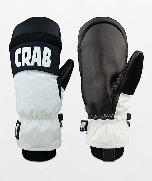 Crab Grab Punch Mitt mitones de snowboard blancos y negros