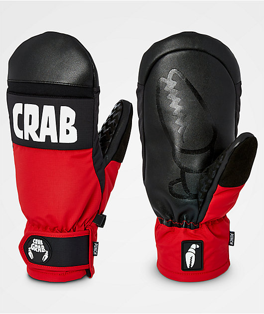 nå Normal antenne Crab Grab Punch Red 15K Snowboard Mittens