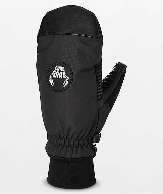 Crab Grab Slap All Black 15K Snow Mittens