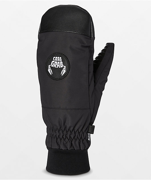 Crab Grab Slush All Black Snowboard Mittens