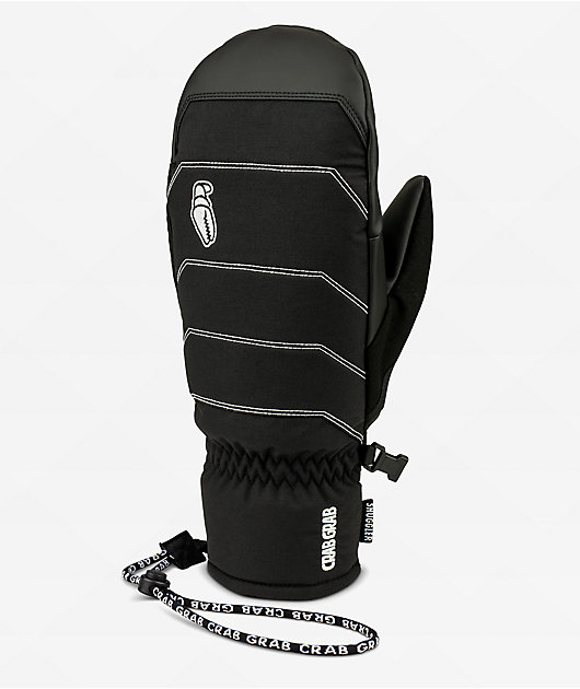 Crab Grab Snuggler Black Contrast 15K Snowboard Mittens