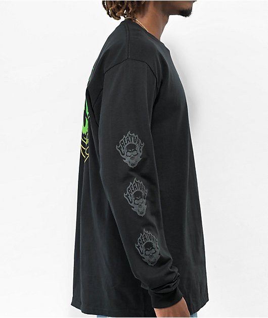 Creature Bonehead Flame Black Long Sleeve T-Shirt