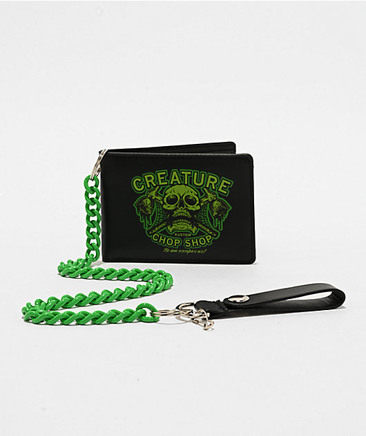 Creature Chop Shop Black & Green Chain Wallet | Zumiez