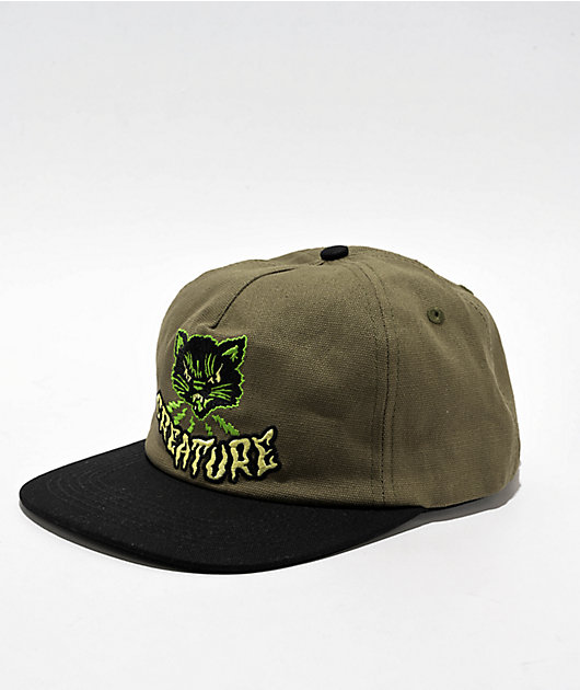 Creature Creeper Olive & Black Strapback Hat | Zumiez