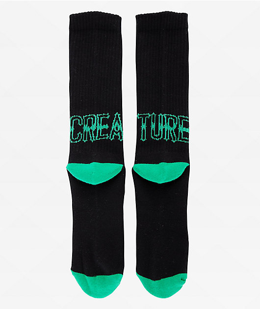 Creature Drop Out Black Crew Socks