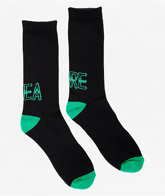 Creature Drop Out Black Crew Socks