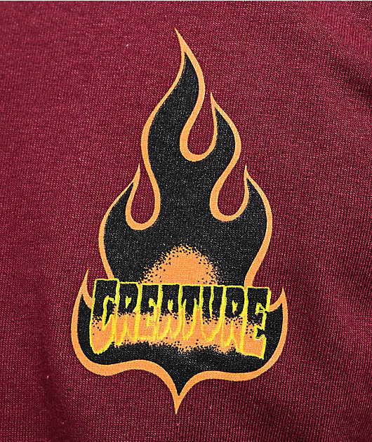 Creature Logo Flame Maroon T-Shirt
