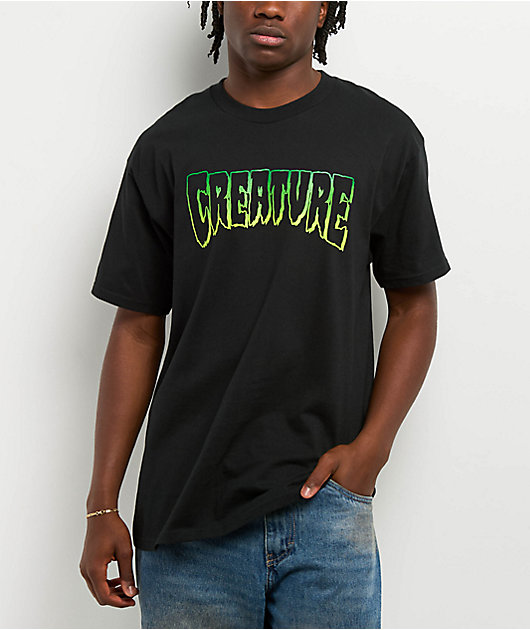 Creature Logo Outline Black T-Shirt | Zumiez