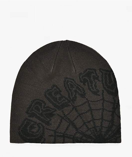 Creature Web Charcoal Skully Beanie