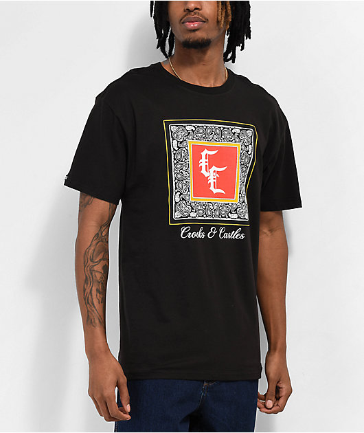 Crooks \u0026 Castles Bandana Black T-Shirt | Zumiez