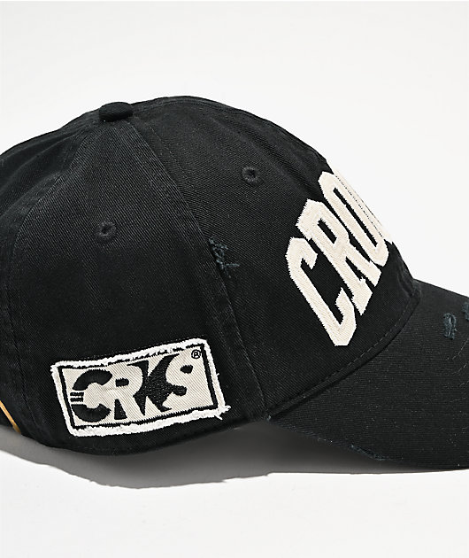 Crooks & Castles Collegiate Black Strapback Hat