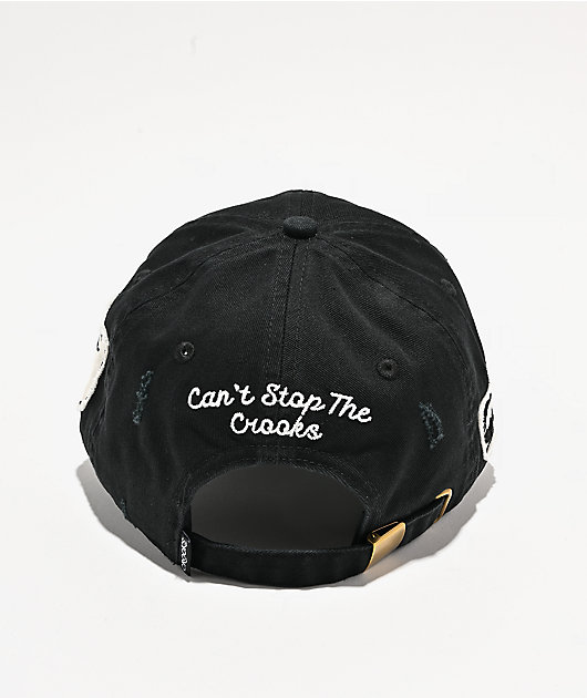 Crooks & Castles Collegiate Black Strapback Hat